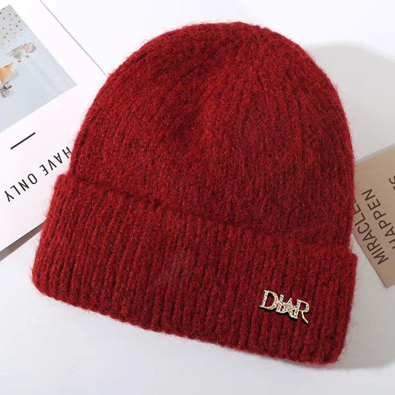 Hat Women's Warm Knitted Korean Edition Trendy Versatile Casual Look Small Thick Cross Border