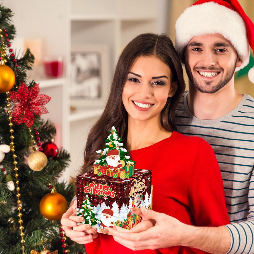 Christmas Gift Party Box With Red Plaid Pattern Festive Decor And Gift Exchange