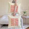 Cute Coastal Charm Sardines Pillow Case Anti-Dustmite Pillowcase Invisible Zipper Silky Short Plush Sofa Cushion Cover