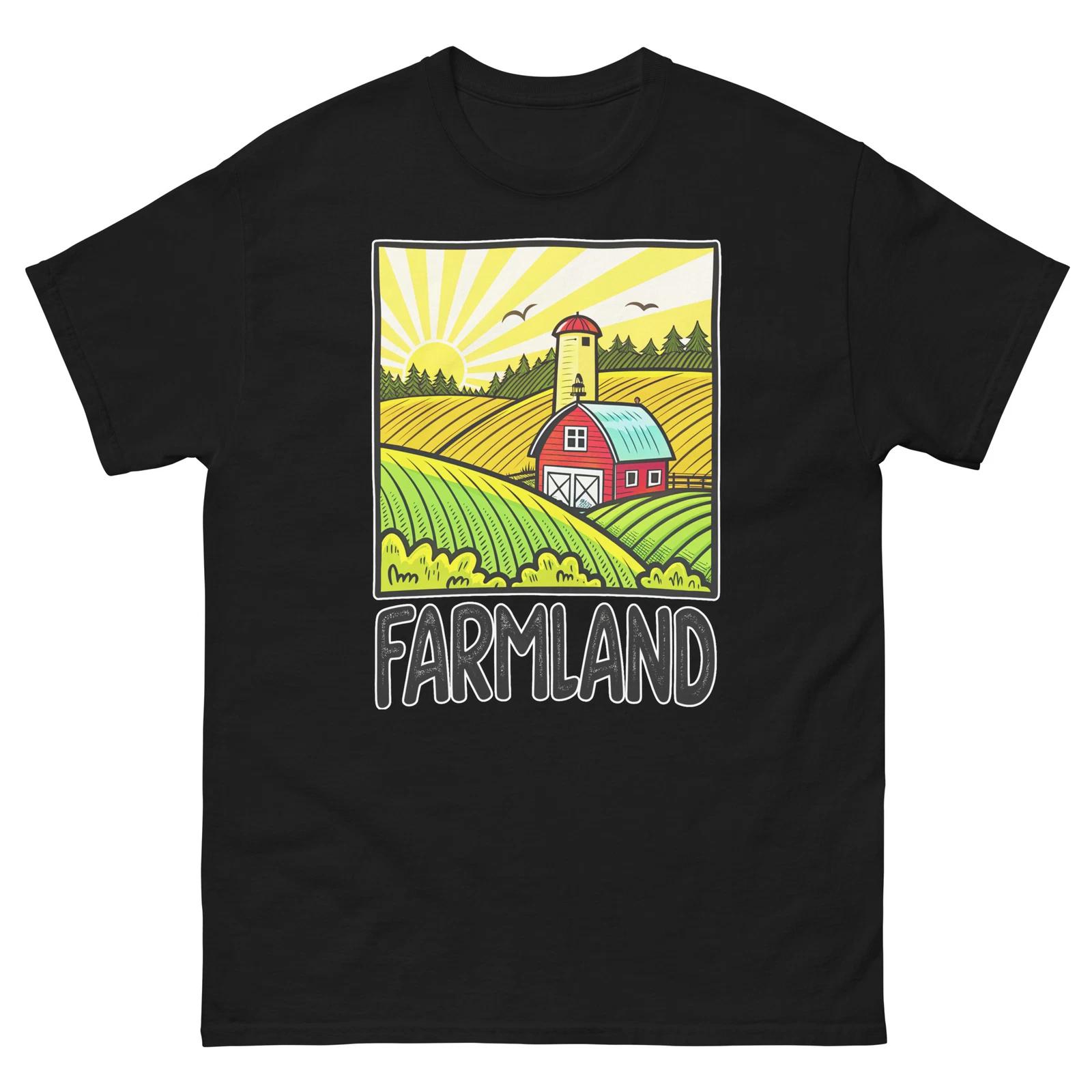Farmhouse Geographical Landscape Location Scenery T-Shirt 4XL