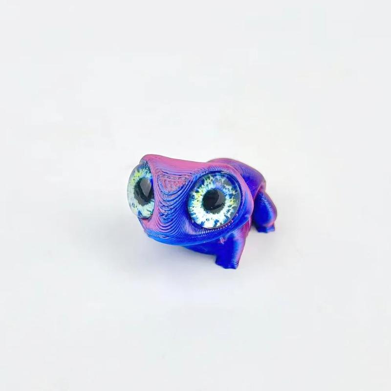 3D Printing Cute Big-eyed Frog Figurines Toy Home Decorations Joints Movable Realistic Eyes Mini Frog Animal Toy Children Gifts