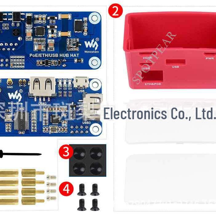 Raspberry Pi Zero POE USB Hub & Expansion Board with 3 USB Ports and Multi-Function Shell