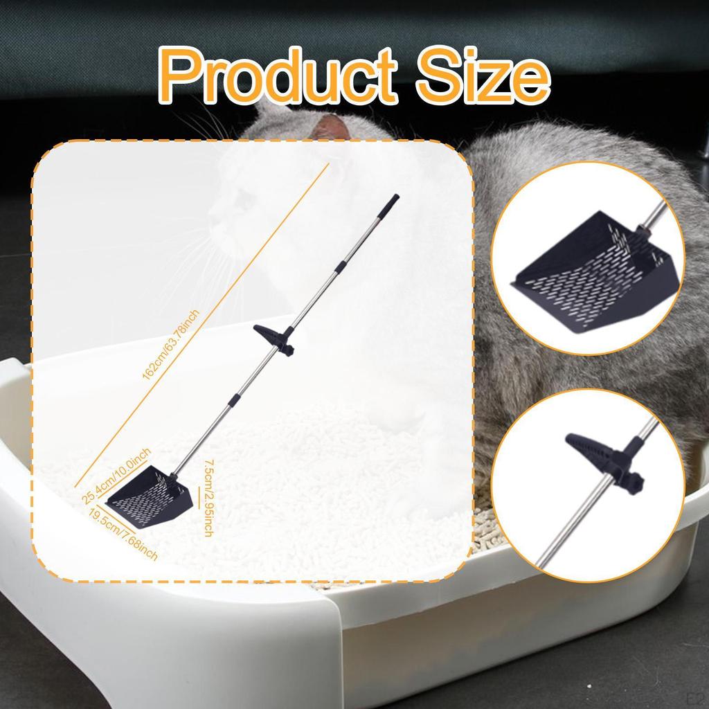Chicken Poop er Sifting Spade Adjustable Length Mesh Sieve Coop Cat Litter for Stable Farm