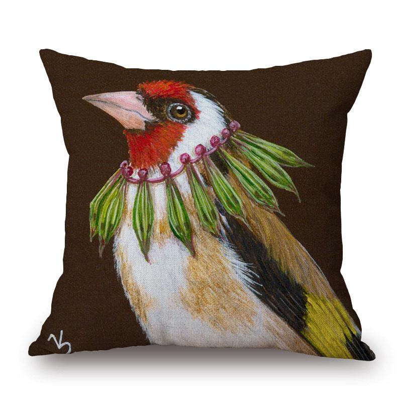 European Painting Goldfinch Rabbit Birds Flower Animals Posters Cushion Covers Decorative Pillows For Sofa XCM