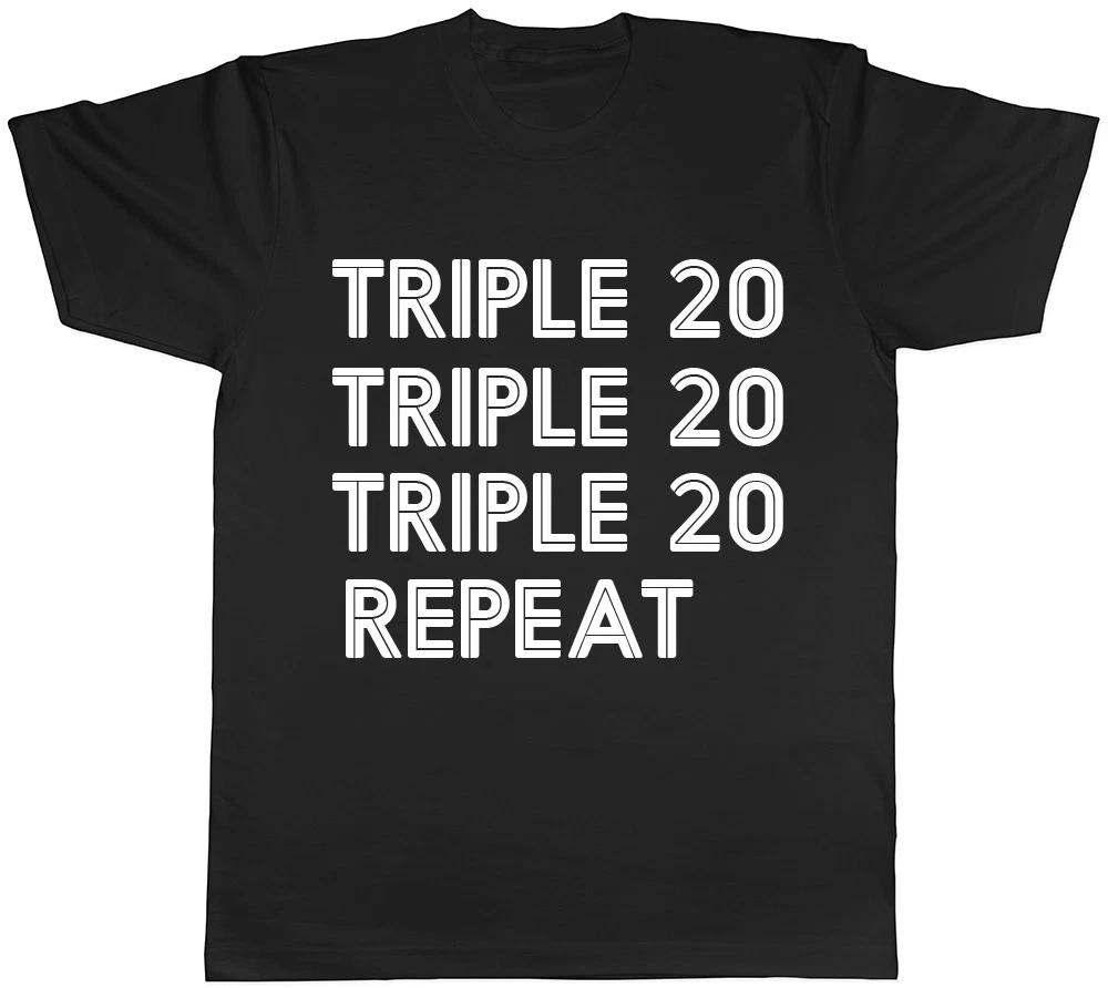 Triple 20 Repeat Darts Mens Womens Ladies Tee T-Shirt M