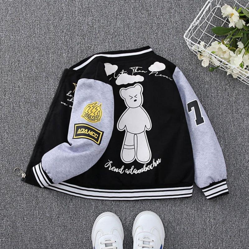 Children's Jacket Spring and Autumn Fashion Men's Letter Striped Baseball Uniform Boys Children's Jacket