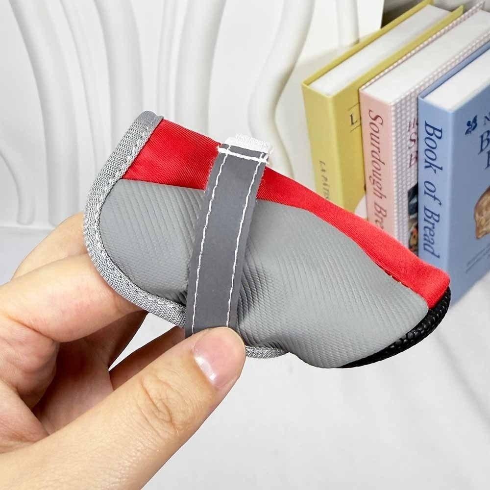 4pcs/set Warm Dog Cotton Shoes Reflection Wear-Resistant Anti-Slip Dog Shoes Comfortable Thickened Dog Snow Boots Walking
