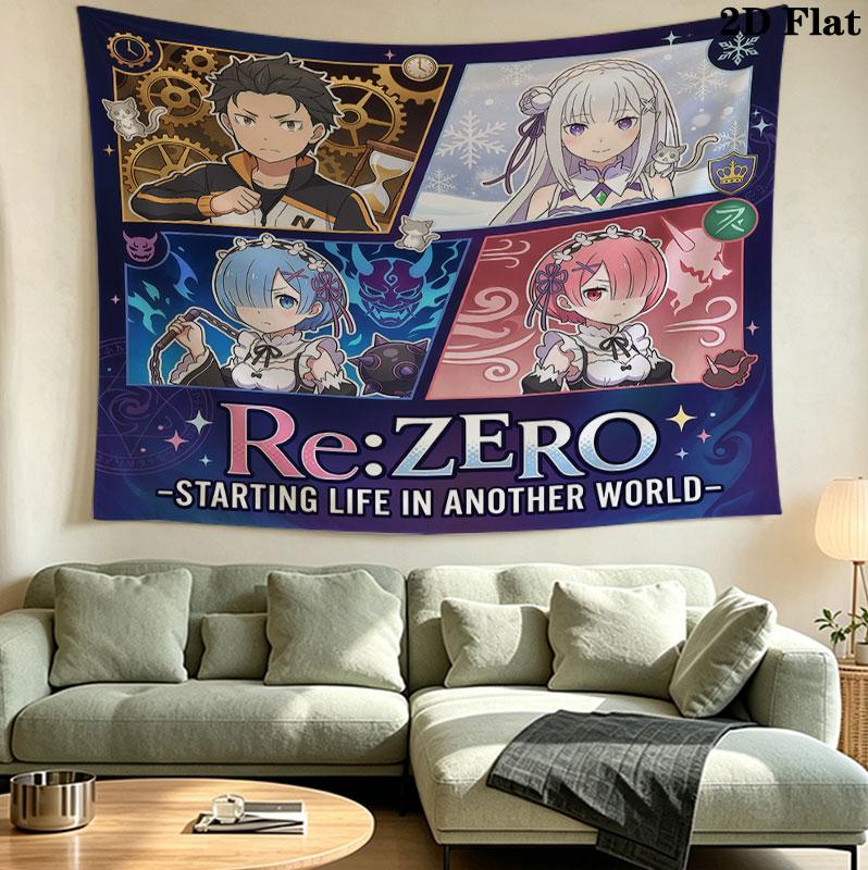 Re Zero Nástěnná tapiserie Estetická nástěnná dekorace Tištěná látková přikrývka Dekorativní tapiserie Pro ložnici Obývací pokoj Domácí dekorace