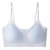 Ultra-thin ice silk seamless underwear women's non-empty cup sexy letters with beautiful back jelly no steel ring bra comfortable small chest