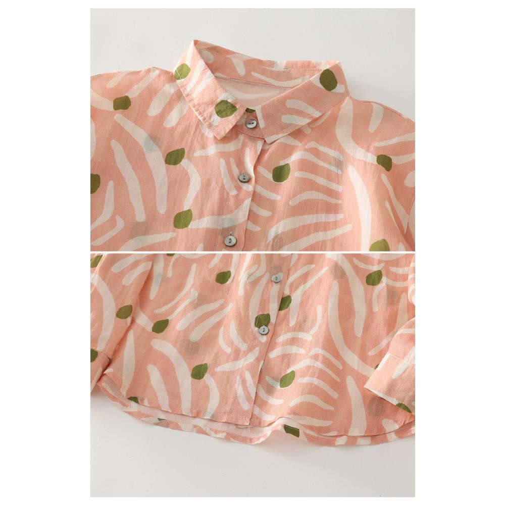 Dimanaf 2025 Casual Blouse Women Long Sleeve Linen Vintage Blouses Shirts Thin Tops Tees Loose Floral Tees
