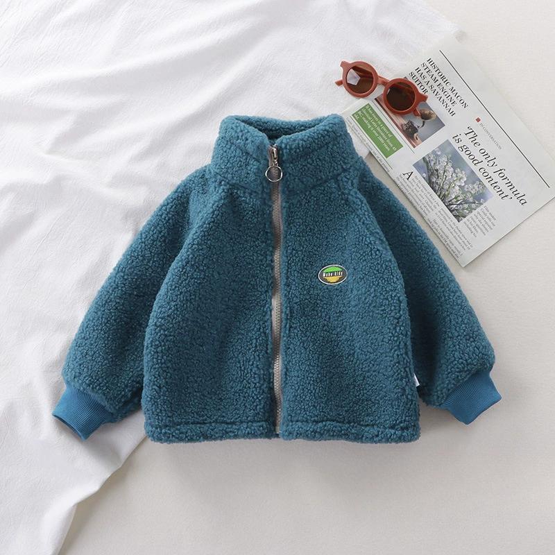 Children's Lamb Fleece Jacket with Fleece Jacket for Both boys and girls, Same Style for Autumn and Winter Babies