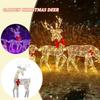 2D Leuchtendes Rentier Outdoor Weihnachten Eisen Festliche Ausstellungsdekoration Mit Schleife Weihnachtsrentier-Dekoration Für Familie Freunde Zuhause Terrasse