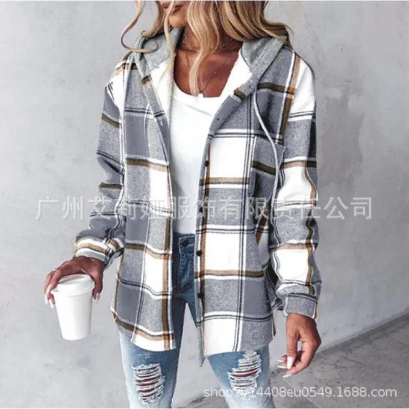QICED Women's Vintage Casual Autumn Winter Long Sleeve Jackets & Coats