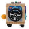 Wooden Activity Cube Board Educational Bus Shape Electronic Switch Simulation Sensory Baby Toy