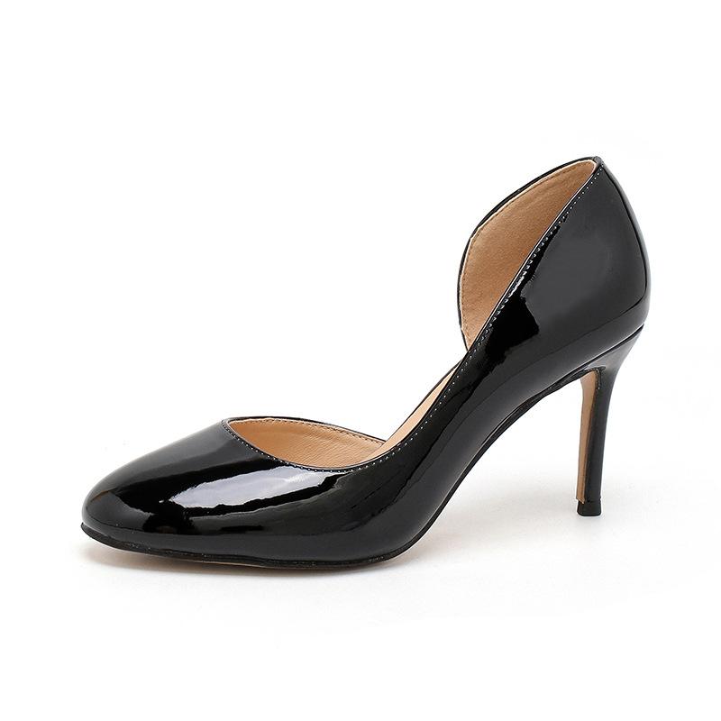 Nude side empty high heels round head commuter single shoes women's winter 2026 super high heel comfortable lazy shoes