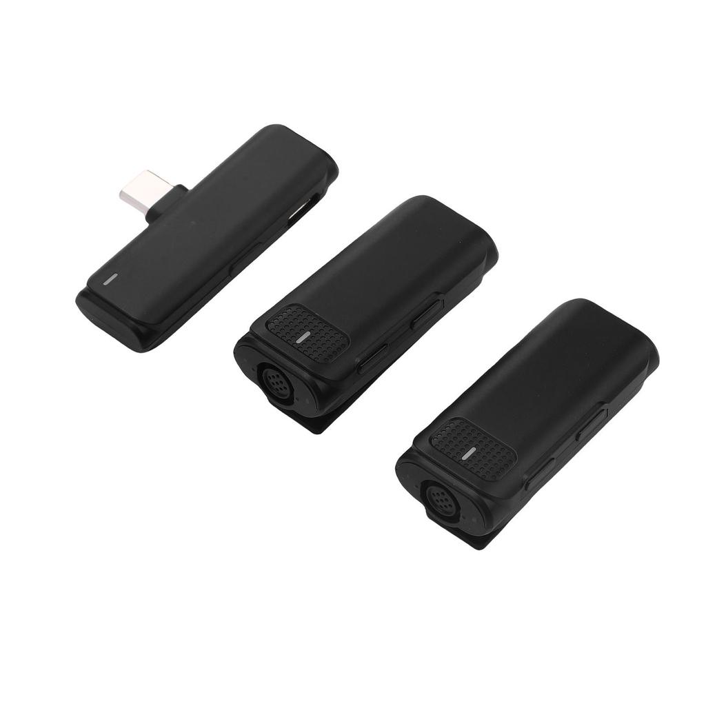 Wireless Lapel Microphone Noise Cancelling Windproof 2.4GHz Lapel Mic for Video Recording Live Strea