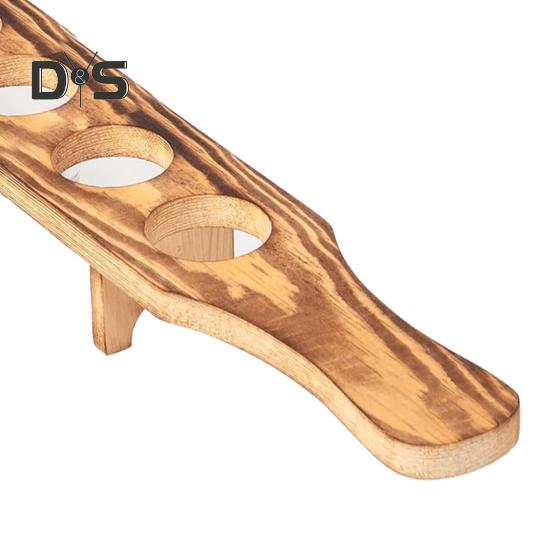 Wine Glass Rack 6 Small Wine Glasses Wooden Wine Holder Shot Serving Tray for Whiskey Vodka Tequila Good Helper for Parties Home Bar Restaurant