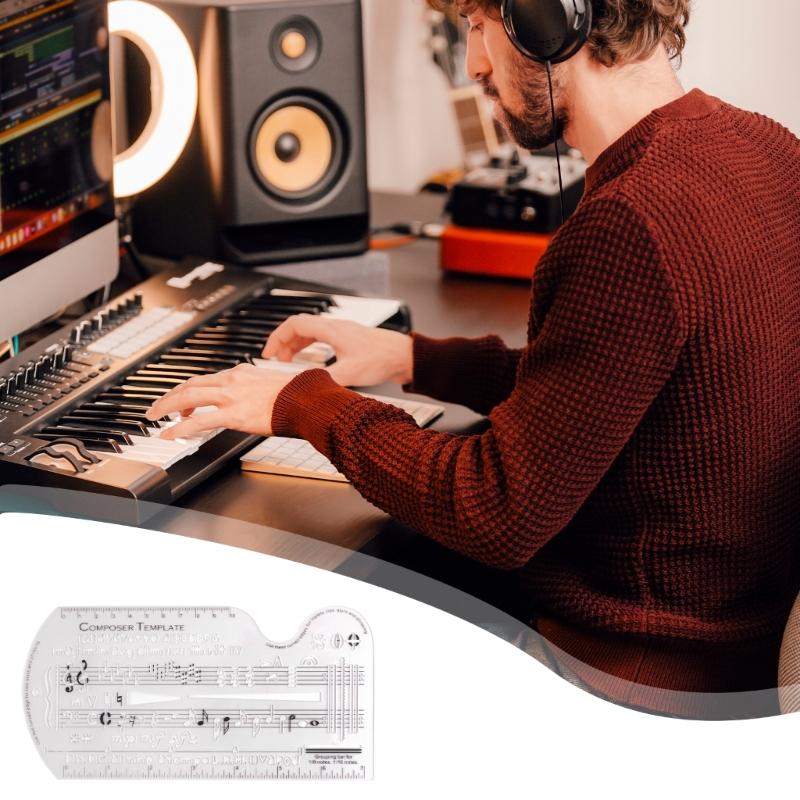 Staff Drawing Ruler Song Writer's Composing Template Stencil Song Writer's Composing Notation Tool for Music Notes