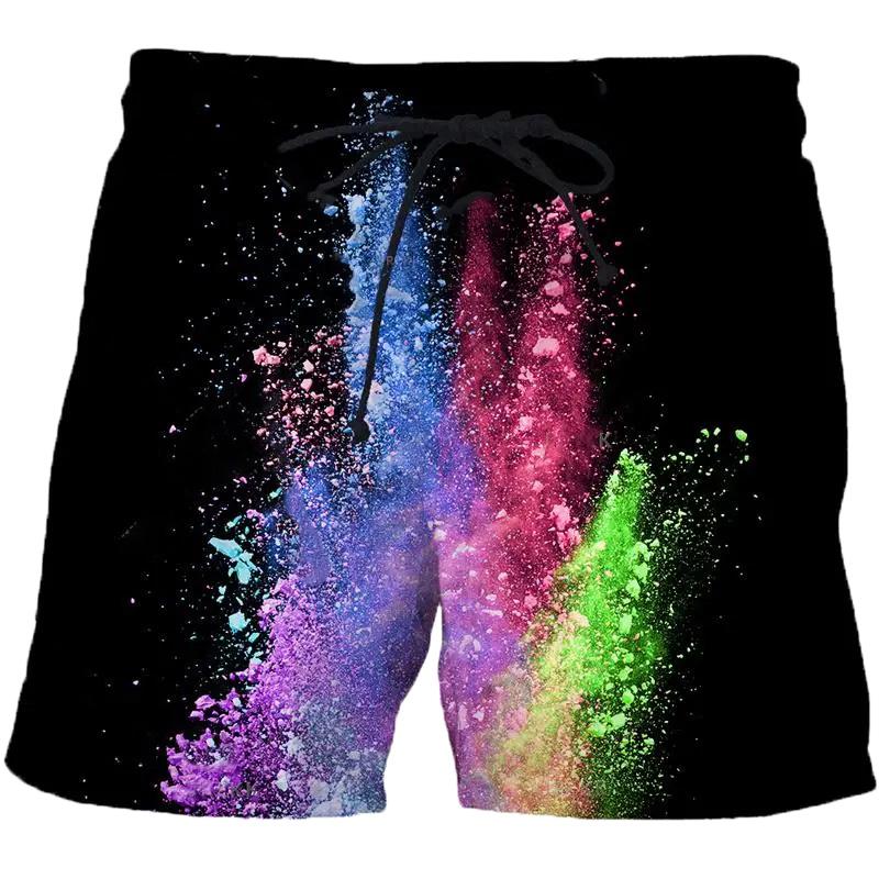 Herre Badeshorts Spraglet Tie Dye Mønster 3D Trykk Mote Hip Hop Shorts Sommer Pop Hawaiisk Badebukse Kul Surf Badebukser
