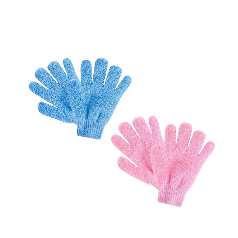 1-4pair Five Fingers Bath Gloves Household Shower Scrub Body Wash Children Home Supply Elastic Wipe Back Bathing Cleaning Gloves