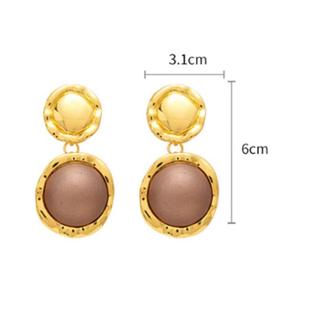 French Style Circular Geometric Earrings Vintage Ladies' Jewelry Silver Needle Earrings  Wedding