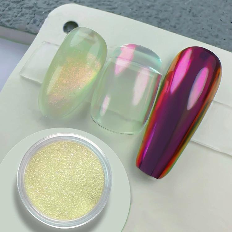 Multichrome Chamäleon Lidschatten Pulver Nagel Glitters Aurora Neon Regenbogen Pigment Chrom Pulver Schillernden Lidschatten Nagel Dekore