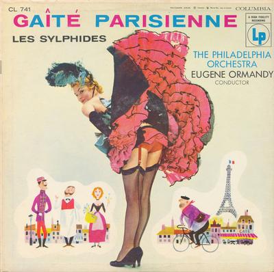 LP Record PHILADELPHIA ORCHESTRA, EUGENE ORMA - Gaîté Parisienne - Les Sylphides CL741 Columbia 1955 Canada Classical Used