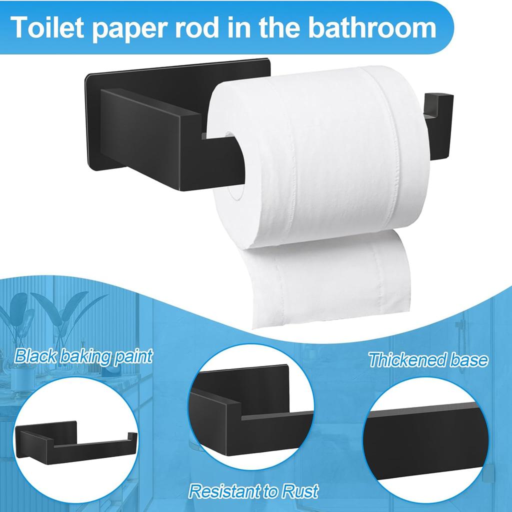 Adhesive Toilet Paper Holder Kitchen Roll Towel Rack Napkin Dispenser Absorbent Stand Tissue Hanger Bathroom Accessories