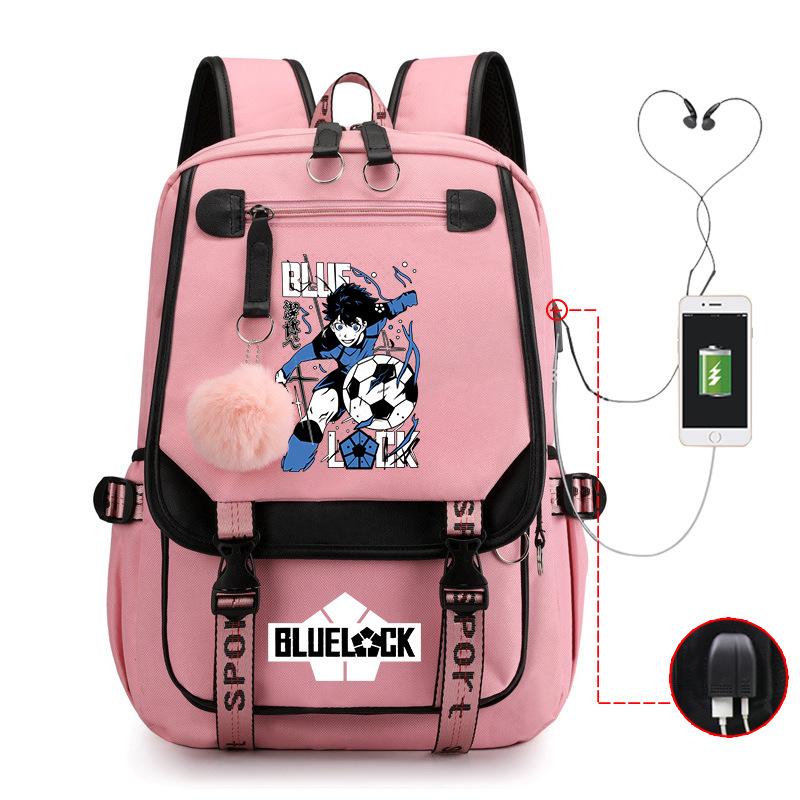 Anime Peripheral Teen Trend Backpack Multifunctional Usb Casual Student School Bag