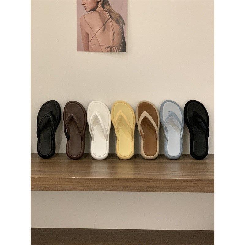 Korean version of simple and versatile slippers outer wear summer new flat-bottomed casual toe sandals fashion slippers women's beach shoes