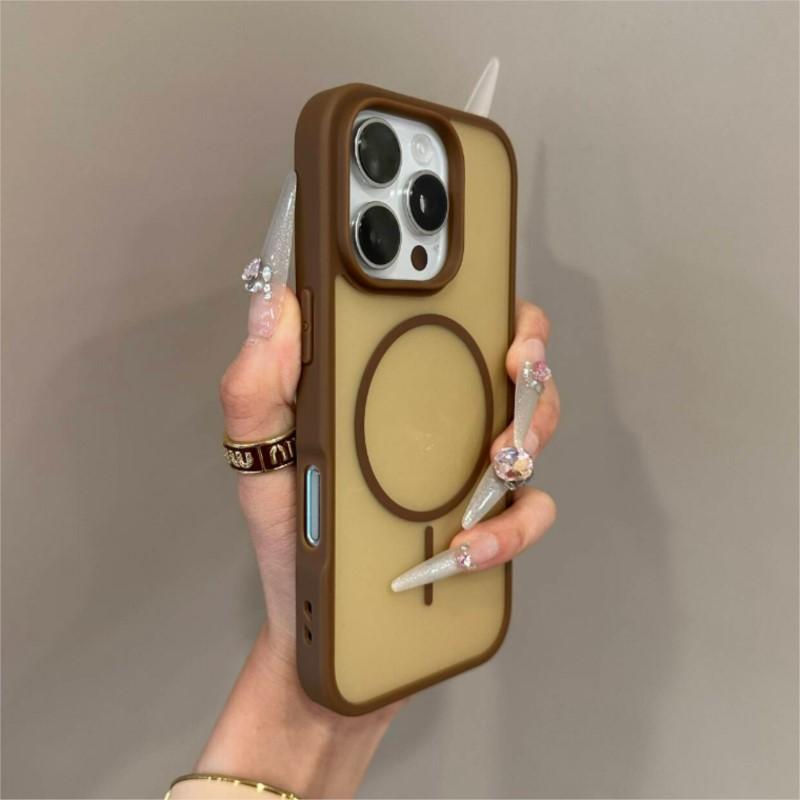 Luxury For Magsafe Wireless Charging Transparent Matte Case For iPhone 11 12 13 14 15 16 Pro Max Magnetic Clear Bumper Cover