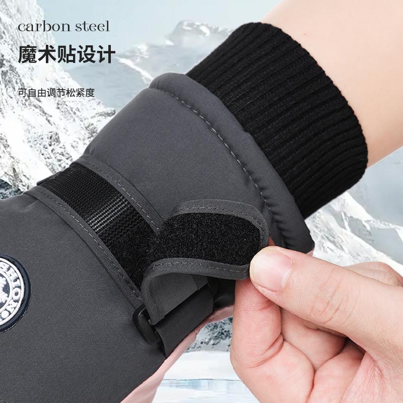 Ski Gloves Fleece Men's and Women's Ski Gloves Female Students Outdoor Electric Vehicle Riding Fleece Finger Gloves Men's Winter