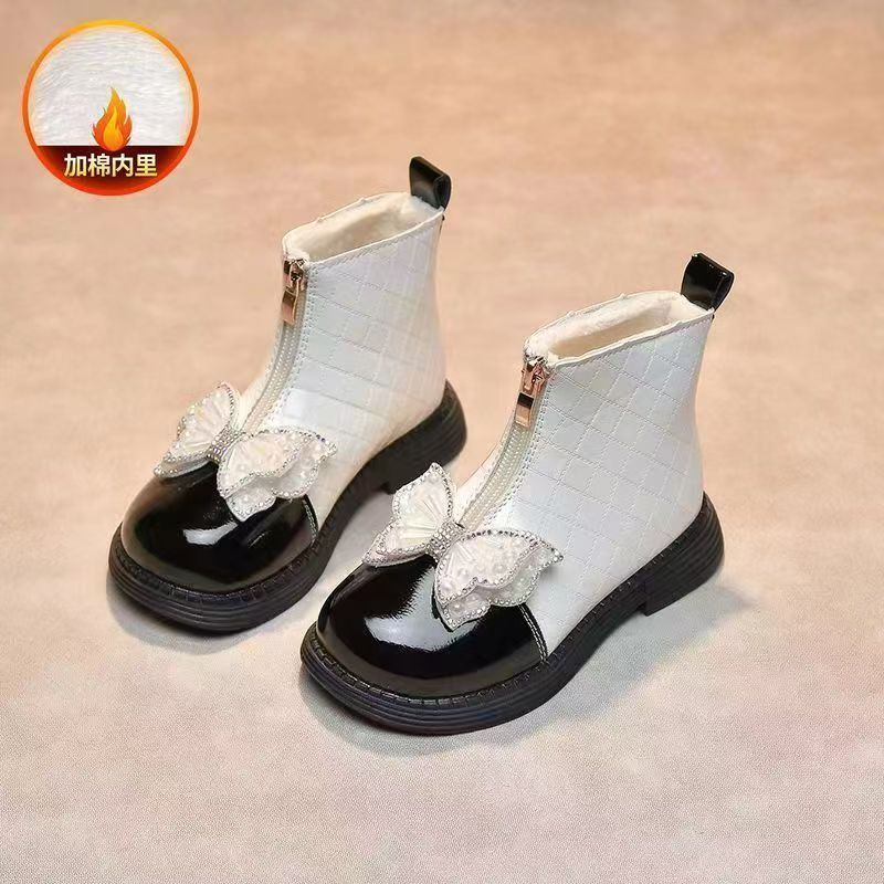 Girls baby shoes baby short boots spring and autumn new velvet children Martin little girl versatile