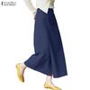 ZANZEA Women Elegant Casual Solid Color Summer Midi Skirts