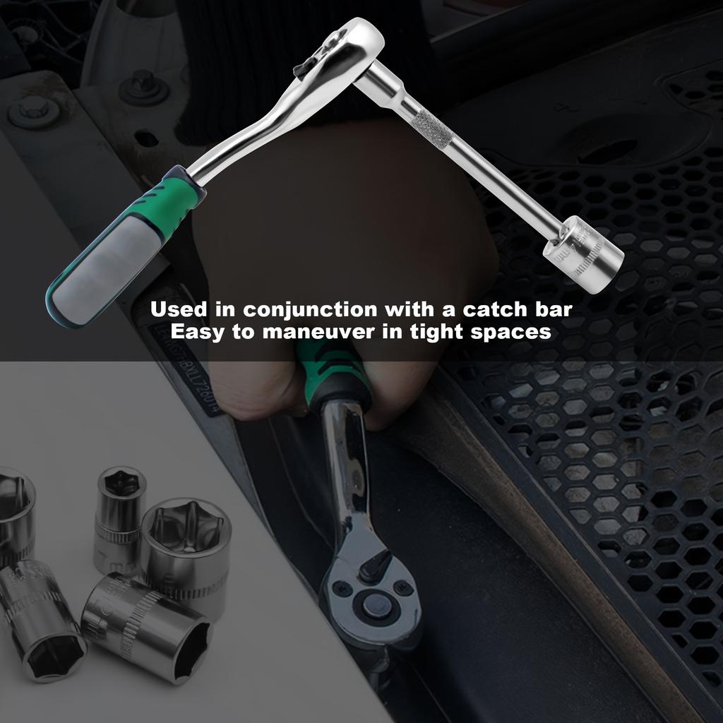 13pcs 1/4 Inch Drive Ratchet Socket Wrench Set, with 5-14mm and 72 Tooth Ratchet Handle and 4''Extension Bar Universal Joint