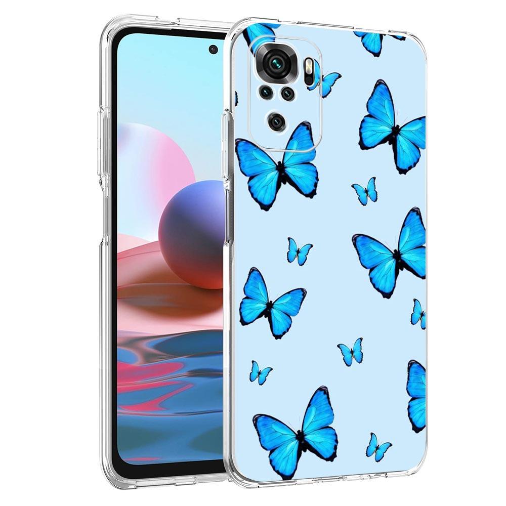 New Square Clear Soft Phone Case For Xiaomi Redmi Note 12 11 9S 9 8 10 Pro+ 7 8T 9C 9A 8A K40 Gaming Silicone Cover butterfly
