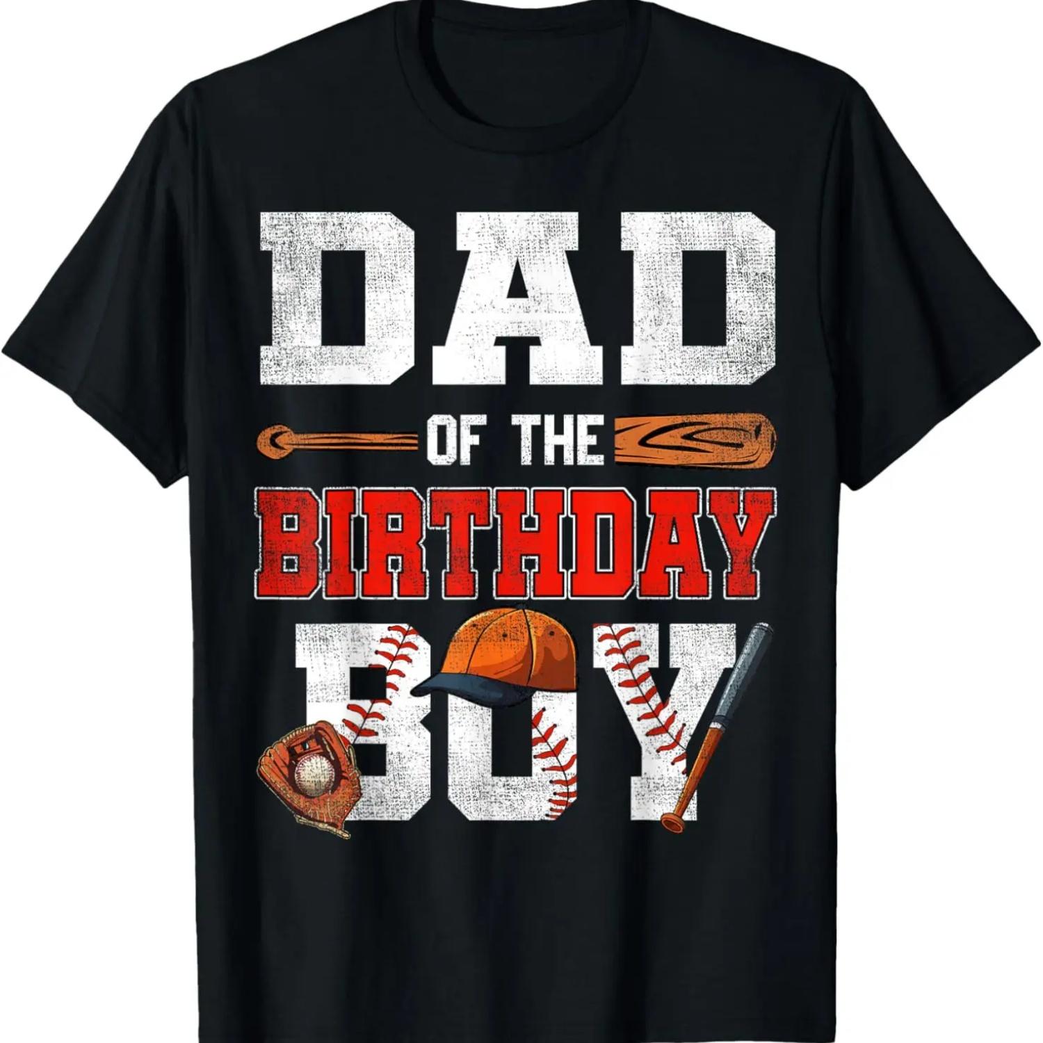 Dad Of The Birthday Boy Baseball Bday Family T-Shirt S