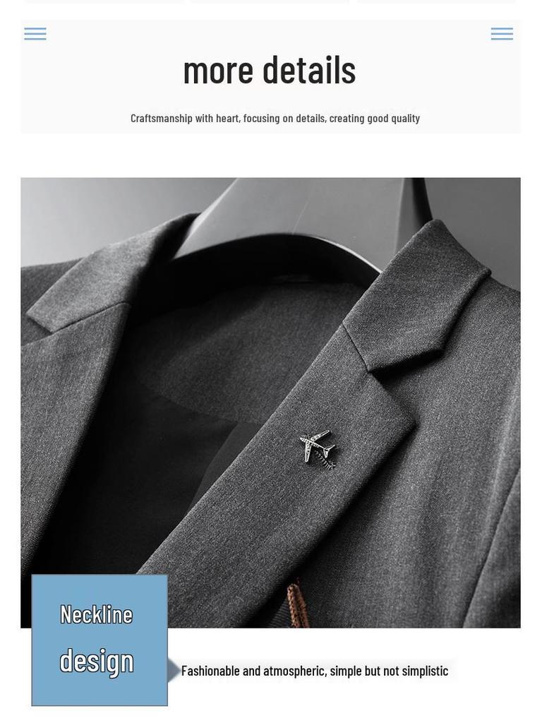 Spring Slim Fit Youth Suit Set - Men's Business Casual Plus Size Tuxedo