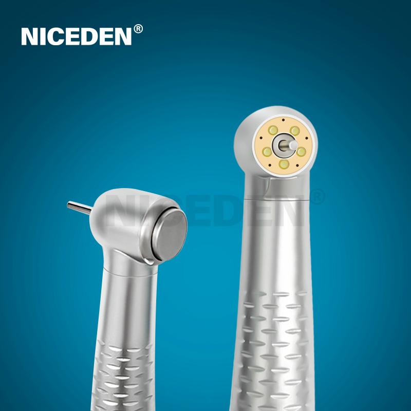 NICEDEN Silent LED Turbine Air Rotor Push Button Portable Dental LED High Speed Handpiece with 5 Lamps LED Light