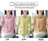 2025 Summer Lightweight Loose Cotton Linen Shirts - Plus Size, Short-Sleeve, Flattering and Breathable Design for Moms