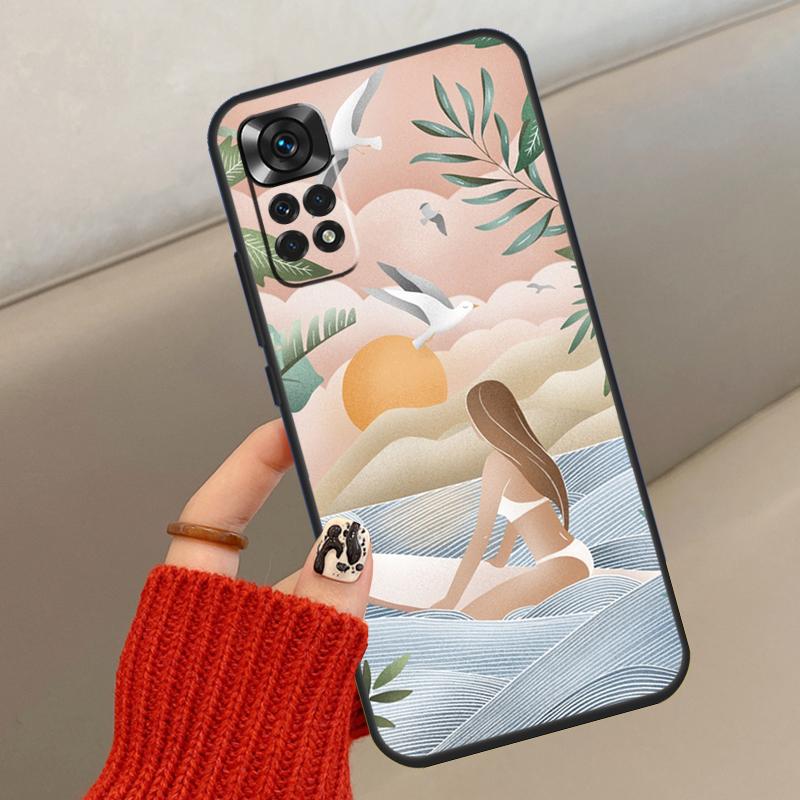 Surfboard Surfing Surf Girl Case For Xiaomi Redmi Note 14 13 12 11 10 15 Pro Plus Cover For Redmi 15 15C 12C 10C 13C 14C