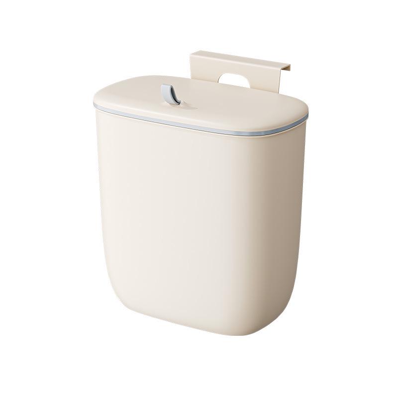 Wall-Mounted Kitchen Waste Bin with Lid - No-Drill, Over-Cabinet Trash Can 