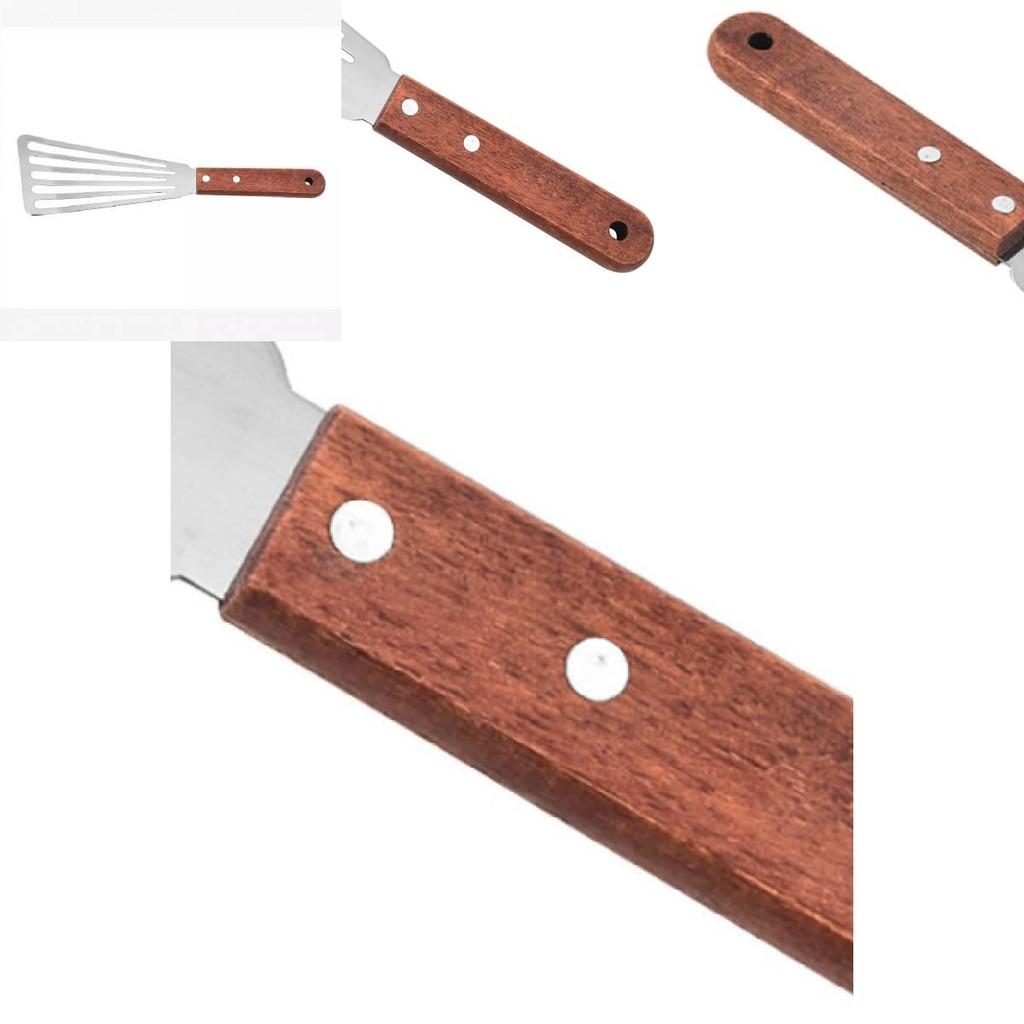 Durable Non-slip Fish Turner With Heat Resistant Wooden Handle For Kitchen Use