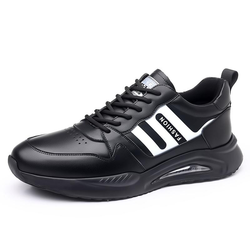 

Высококачественные брендовые мужские спортивные кроссовки, модные черные мужские повседневные туфли из натуральной кожи, противоскользящие походные туфли, бесплатная доставка 44