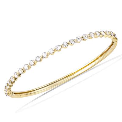 [Q1070] - Gold Plated Bracelet 'Sissi' White Gold - 65x55 Mm 3 Mm