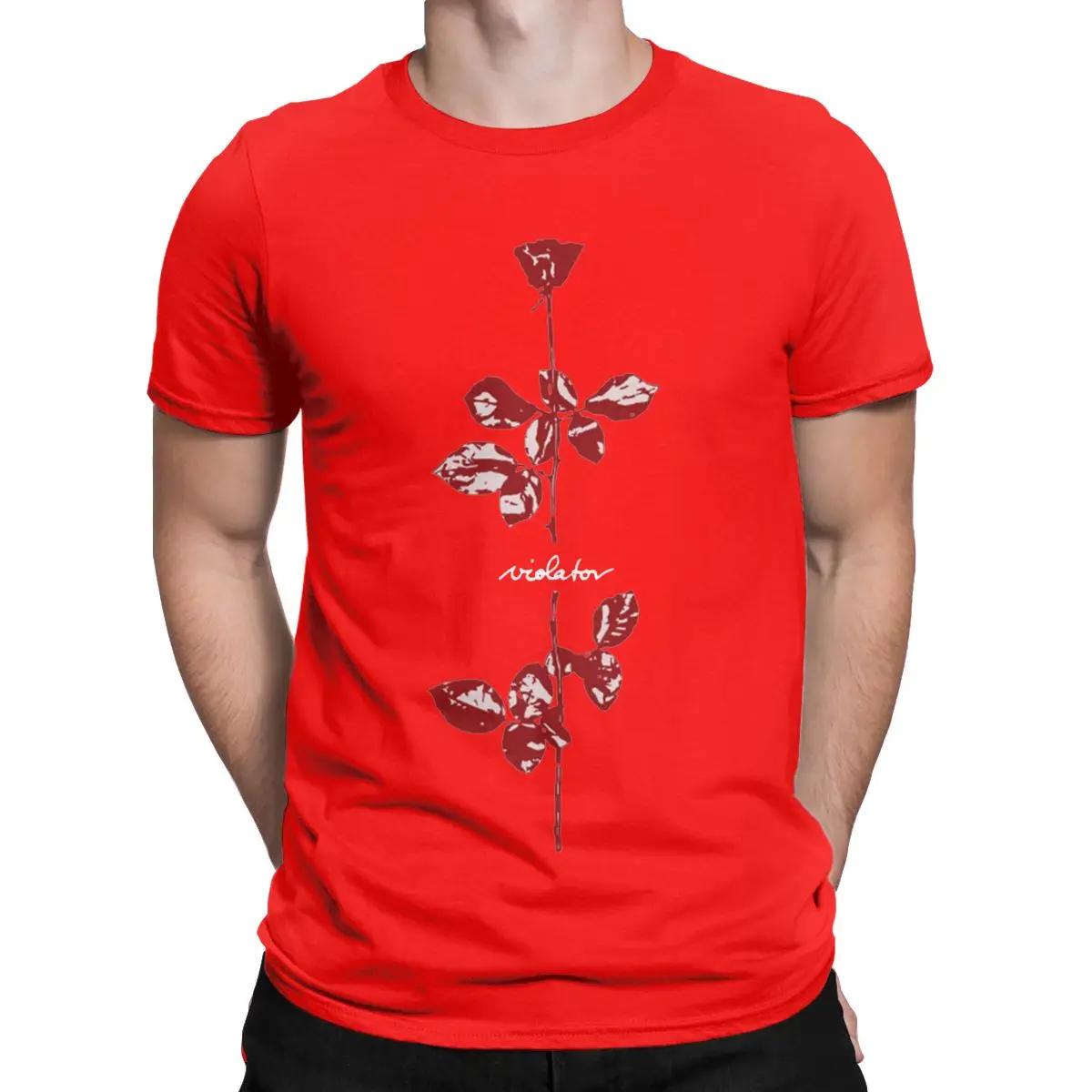 Violator Red Depeches Mode Music T-Shirts Men Creative Pure Cotton Tee Shirt O Neck Short Sleeve T Shirts New Arrival Clothes XXL красный