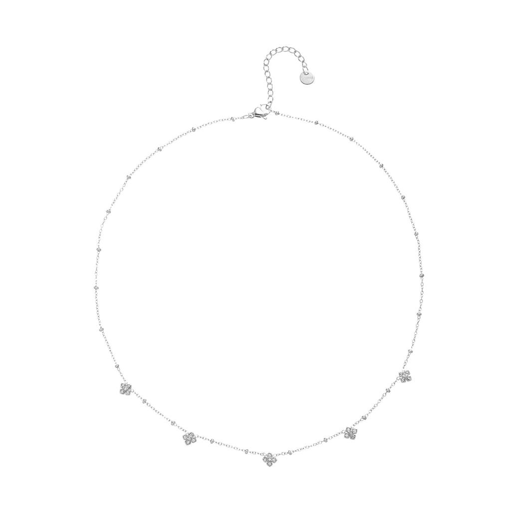 European Retro Zircon Stainless Steel Necklace: High-End Cross-Border Clavicle Chain