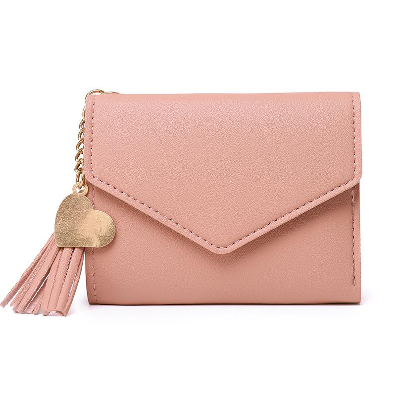 Korean Style Cute Tassel Card Holder - 2025 Women's Short Coin Purse Wallet