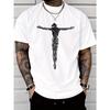 Men'S Casual Fashion Short Sleeve T-Shirt with Open Arms Print Regular Fit, Round Neck, Comfortable Stretch, Summer Fashion Tee, Casual Attire Style