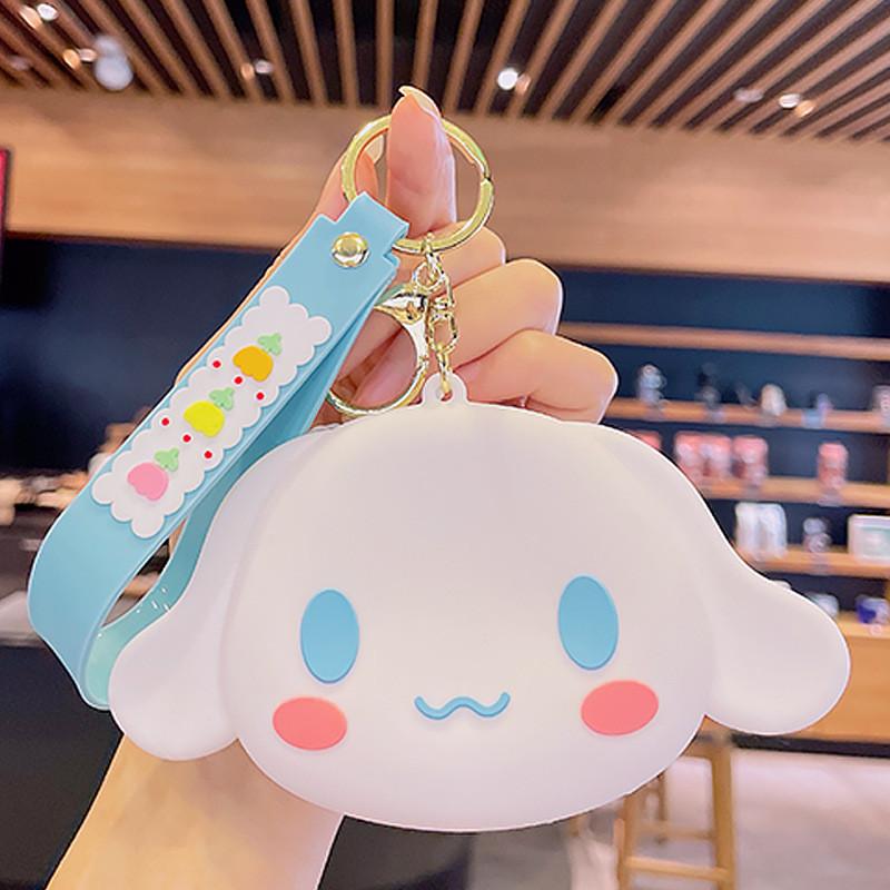 Adorable Sanrio Cartoon Soft Silicone Coin Purse For Kids And Students Keychain